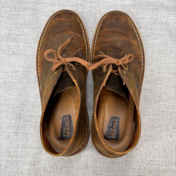 Clarks Originals Desert Boot Brown Leather Beeswax Chukka Lace Up Women's 8.5 - Picture 7 of 11